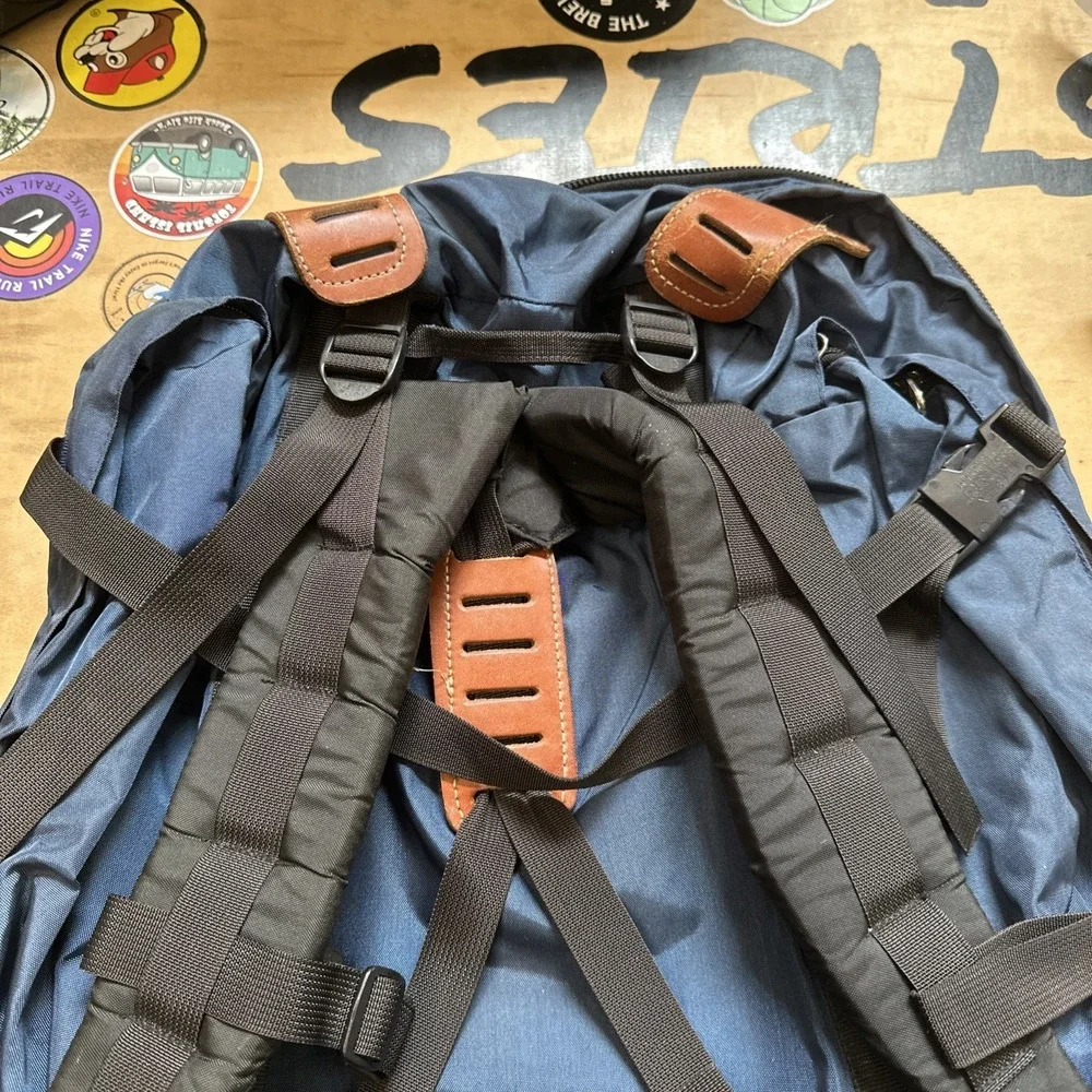 THE NORTH FACE frame back pack BLUE Brown tag USA Vintage 25X22